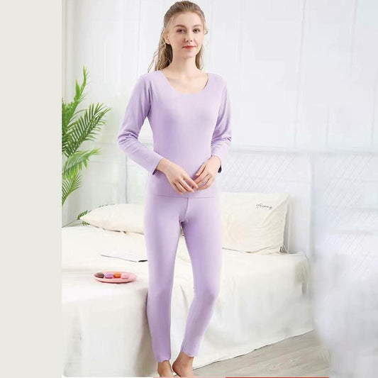 Women Winter Thermal Underwear O-neck Lingerie Female Autumn Tight Suit Thicken Windproof Lowneck Soft Lining Long Sleeve High Elasticity Slim