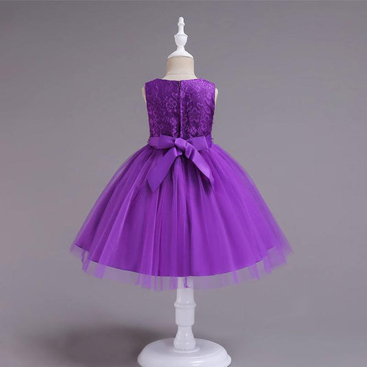 Girls Princess Dress Flower Girl Wedding Dress Children's Piano Performance Dress Net Gauze Tutu Dress