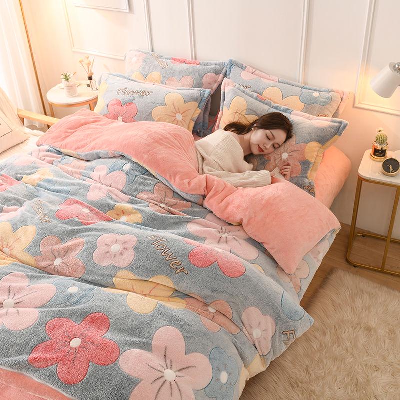 4pcs Home Textile Cartoon Aircraft Winter Children Kids Bedding Set Comfortable Bed Linens