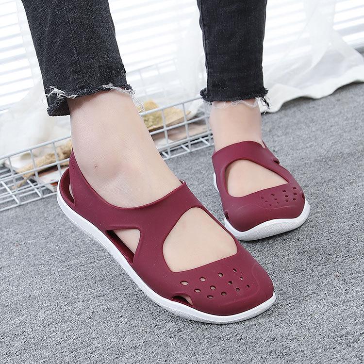 Wild Non-slip Student Soft Bottom Jelly Baotou Beach Sandals Hole Shoes Plastic Sandals