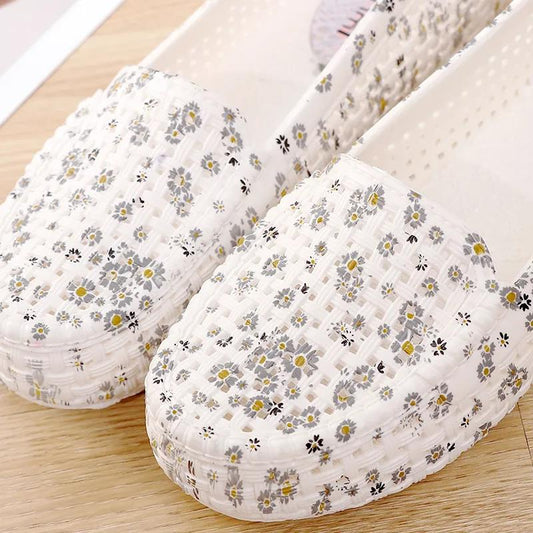 Spring and Summer Floral Anti-skid Shoes Women's Single Shoes Flat Breathable Round Toe Women's Sandals