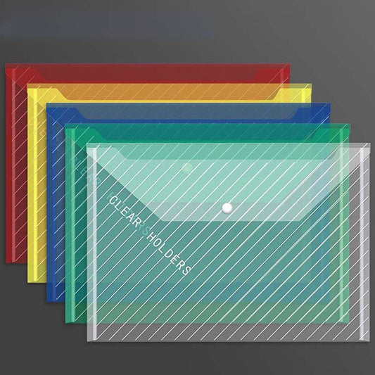 Snap-type Transparent A4 Thickened Large-capacity Student Storage Bag Plastic Bag