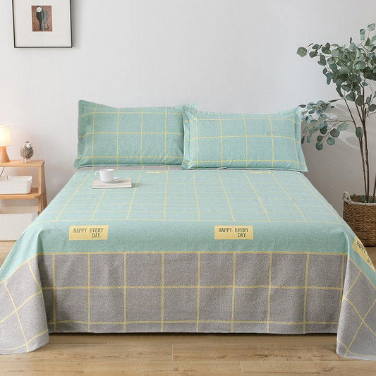 Thick Cotton Old Coarse Cloth Sheets Three-piece Bedding Coarse Cloth Sheets Three-piece Pillowcase Double Bed Single Good Air Permeability