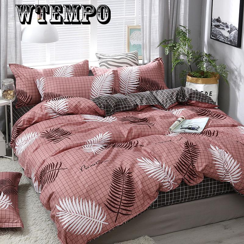 Printed quilt bedroom bedding household items set four-piece comfort cotton
