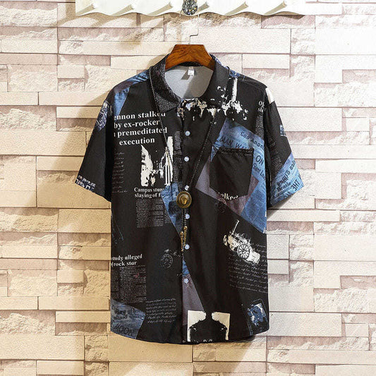 Chiffon Shirts Men Casual Tees Button Down Undies Short Sleeves T-shirt Stretch Cardigan Male Clothing Solid Color Top Summer
