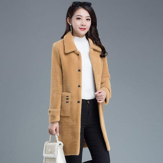 Fashion Noble Mid-length Women's Down Jacket Winter Plus Down Thickening Warm White Duck Down Down Jacket