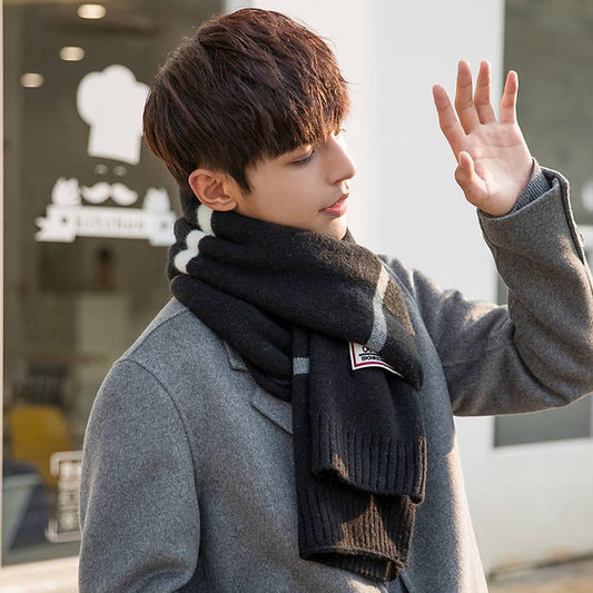 Fashion Shawl Scarves Men Winter Warm Tartan Scarf Business Plaid Cotton Wraps Bufanda
