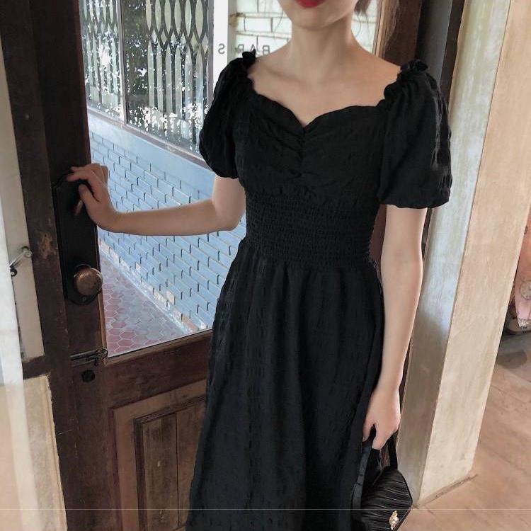 Ruffle Strapless Pleated Short Dress Women Off The Backless Casual Dress Summer Cotton Linen Dresses