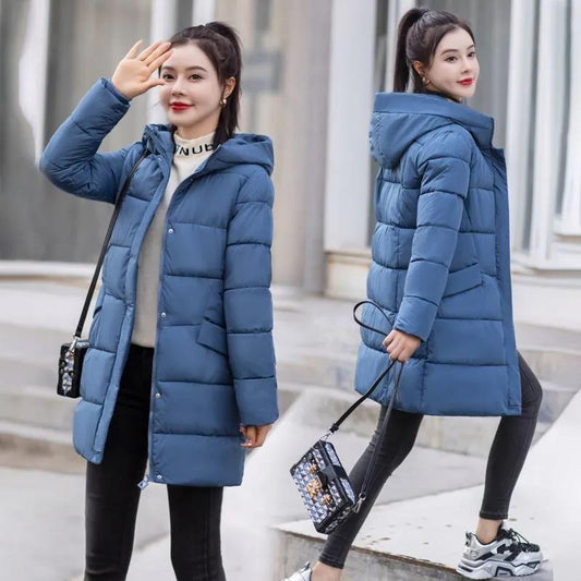 Down Cotton Padded Jacket Women's Winter Long Cotton Padded Jacket Hooded To Keep Warm and Wear Cotton Padded Jacket Women's Jacket