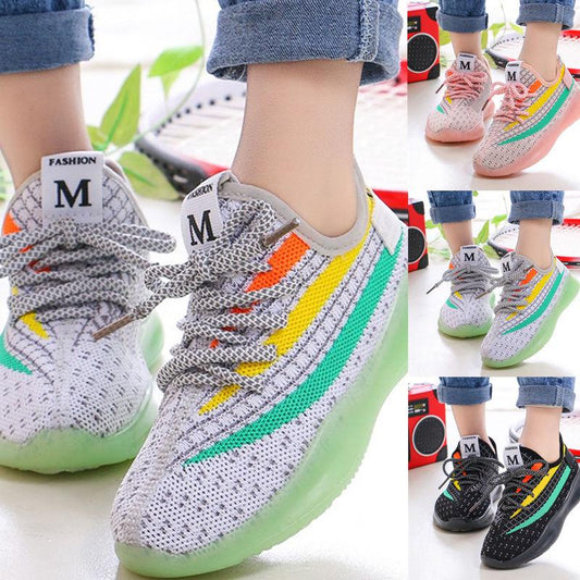 2020 Spring Boys Running Shoes Girls Casual Breathable Flying Woven Coconut Shoe Net Children's Sneakers
