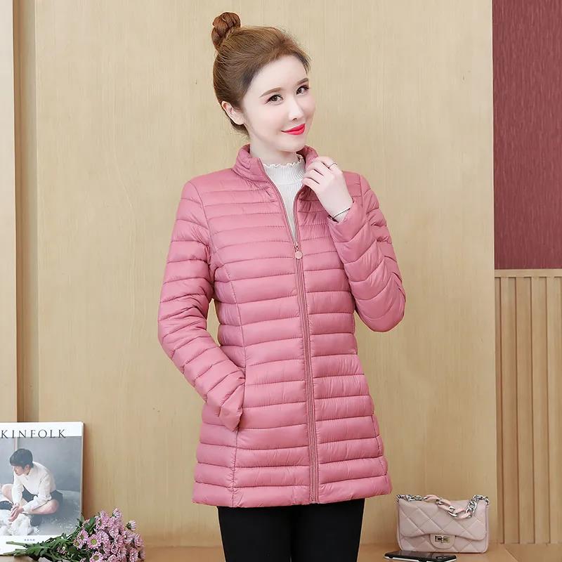 Women's Down Padded Jacket Mid-length Lightweight Cotton-padded Jacket Korean Style Plus Size Slim Winter Jacket Padded Jacket