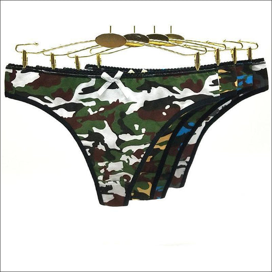 6 Pcs/Lot Sexy Underwear Lingeries Panties Amy Briefs Cotton Women Female Panties Camouflage