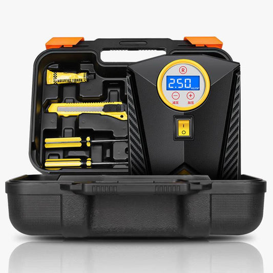 Preset Tire Pressure Car Air Pump Charging Portable Multifunctional Household Air Pump Electric Car Tire Pump with Toolbox Display