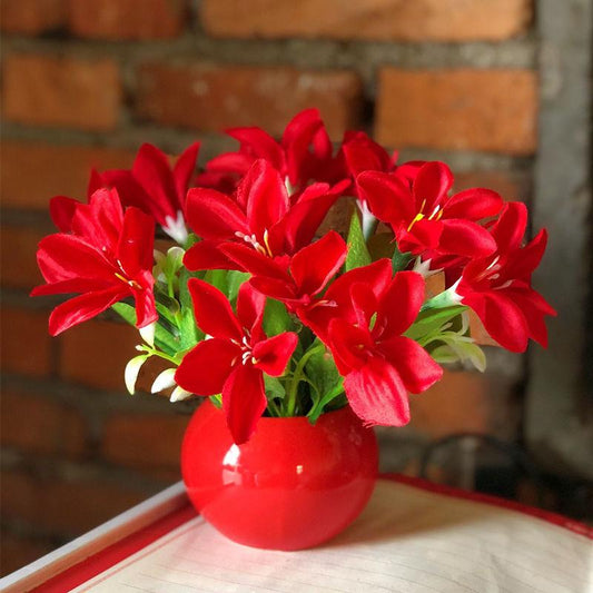 Artificial Flower Ceramic Set Fake Flower Potted Plant Home Furnishing Living Room Bedroom Furnishing Hotel Restaurant Decoration Floral Art