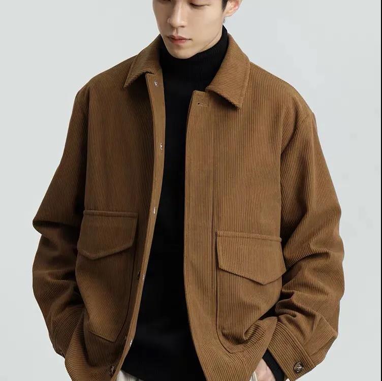 Spring and Autumn Corduroy Shirt Men's Youth Fashion Casual Jacket Retro All-match Trend Jacket