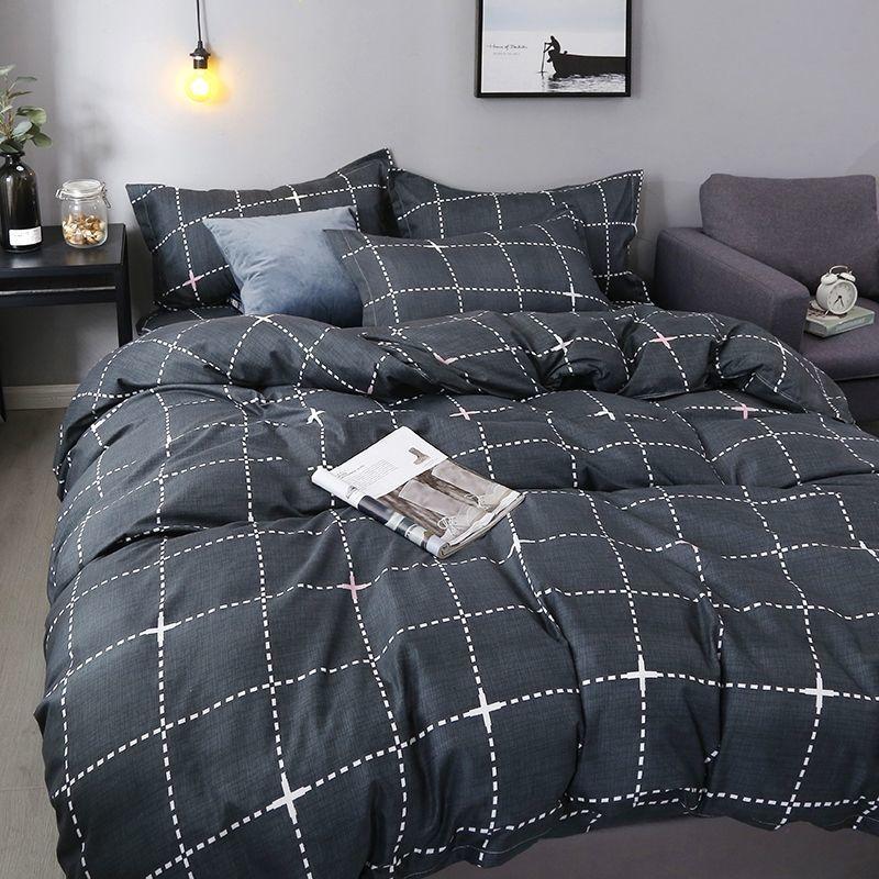 Quilt Cover Pillowcase Duvet Cover Printed Bedding Simple Style Floral Bedding Sheet Cover Double Bed Quilt Cover Luxurious and Soft Lattice Sets
