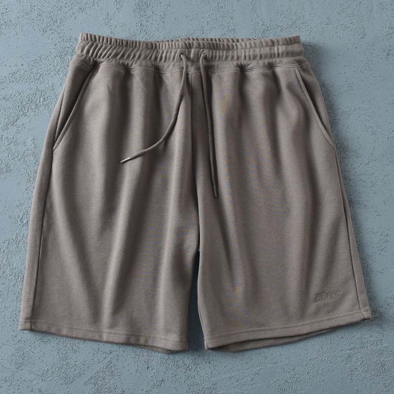 Simple Knitted Terry Shorts Male Summer Trend Student Loose Sports Five-point Pants