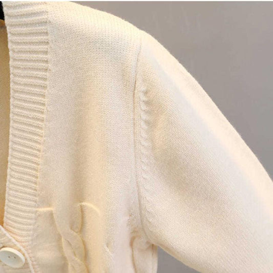 Autumn and Winter Twist Loose Sweater Knit Short Cardigan Outer Wear All-match Thin Women