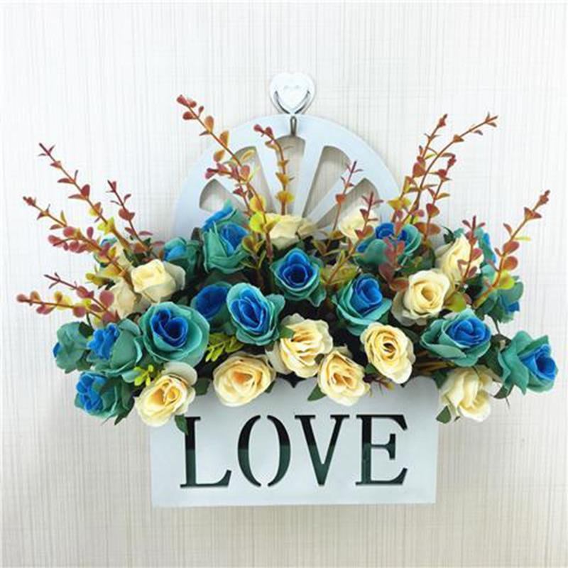 Artificial Flower Artificial Flower Set Hanging Basket Hanging Basket Rose Silk Flower Dining Table Plastic Flower Living Room Interior Decoration