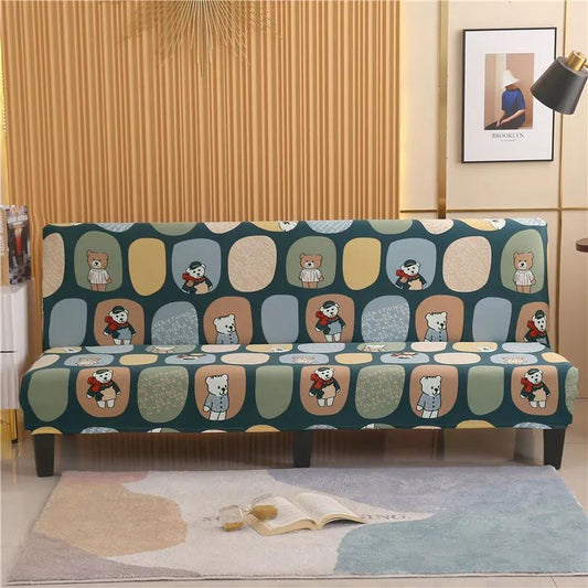 Armless Sofa Bed Cover Modern Simple Universal All-Inclusive Elastic Cover Foldable Sofa Cover