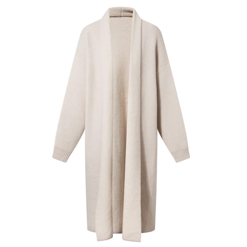 Autumn and winter new loose lapel sweater jacket female long section knit net red warm jacket