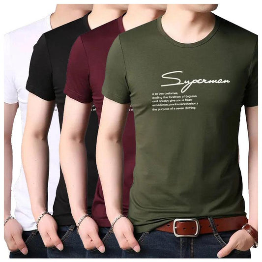 Text Print T-shirt Summer Short Sleeve Thin Shirt Casual Business Pullover Fashion Elegant Slim O-Neck Tees Men Clothing