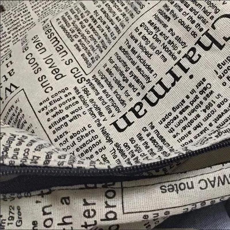 Women Canvas Bags Travel Casual Large Daily Shoulder Tote Shopper Handbag Simple English Newspaper Sense