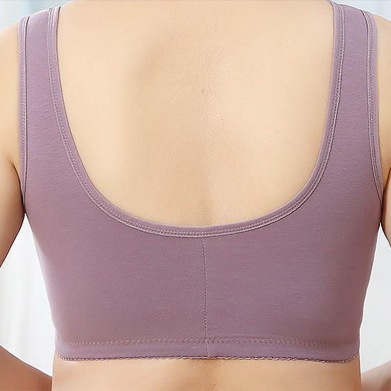Large Size No Sponge No Steel Ring Underwear Thin Cotton Vest No Buckle Full Cup Beautiful Back Bra