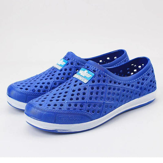 Summer Men's Beach Shoes Thick Bottom Non-slip Hollow Breathable Running Casual Shoes