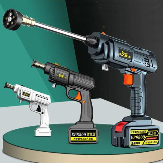 128VF Automatic High Pressure Water Gun Set Lithium Battery Wireless Car Washer Portable Cleaning Tool 10800mAh