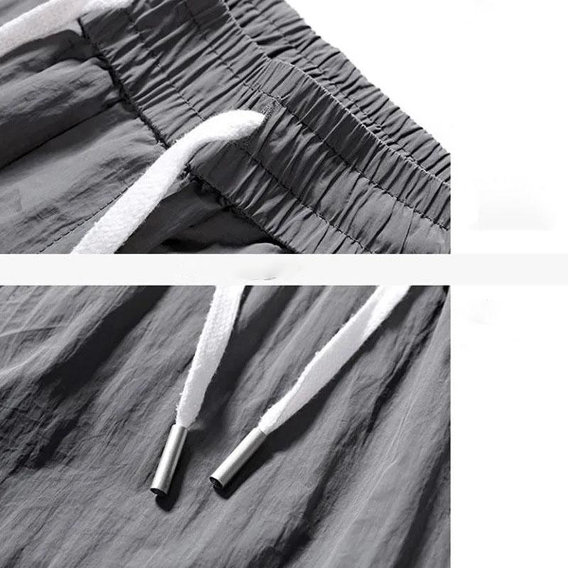 Ice Silk Men's Casual Pants Men's All-match Quick-drying Straight-leg Pants Sports Running Five-point Pants Men's Thin Beach Shorts Men