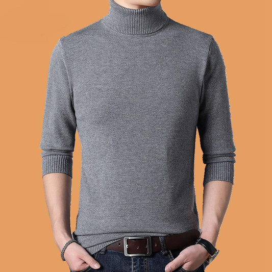 High-necked Men's Sweater Thickened Warmth Pullover Sweater Fashion Slim Sexy Bottoming Shirt for Men