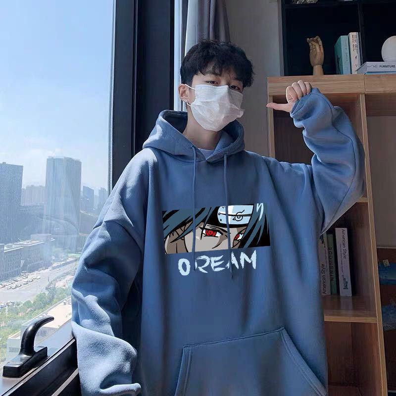 Sweatshirt Men's Korean Loose Hooded Pullover Plus Fleece Jacket Men's Autumn and Winter Warm and Comfortable Top