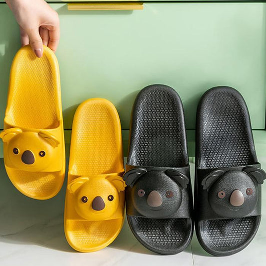 WTEMPO Slippers Women Cartoon Koala Thick Bottom Soft Lightweight Non-slip Beach Bedroom Home Bathroom