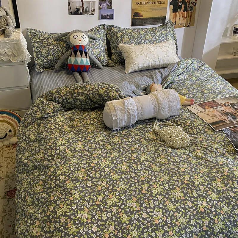 Princess Wind Girl Bedding Four-piece Student Dormitory Pure Cotton Love Quilt Cover Sheet 1.5m 1.8m 2.0m