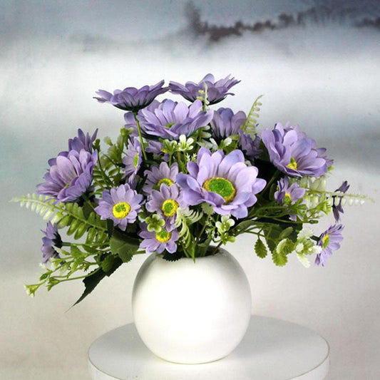 Home Decoration Flower Living Room Coffee Table TV Cabinet Display Fake Flower Simulation Flower Set Silk Flower Mini Gerbera Flower Cloth Flower