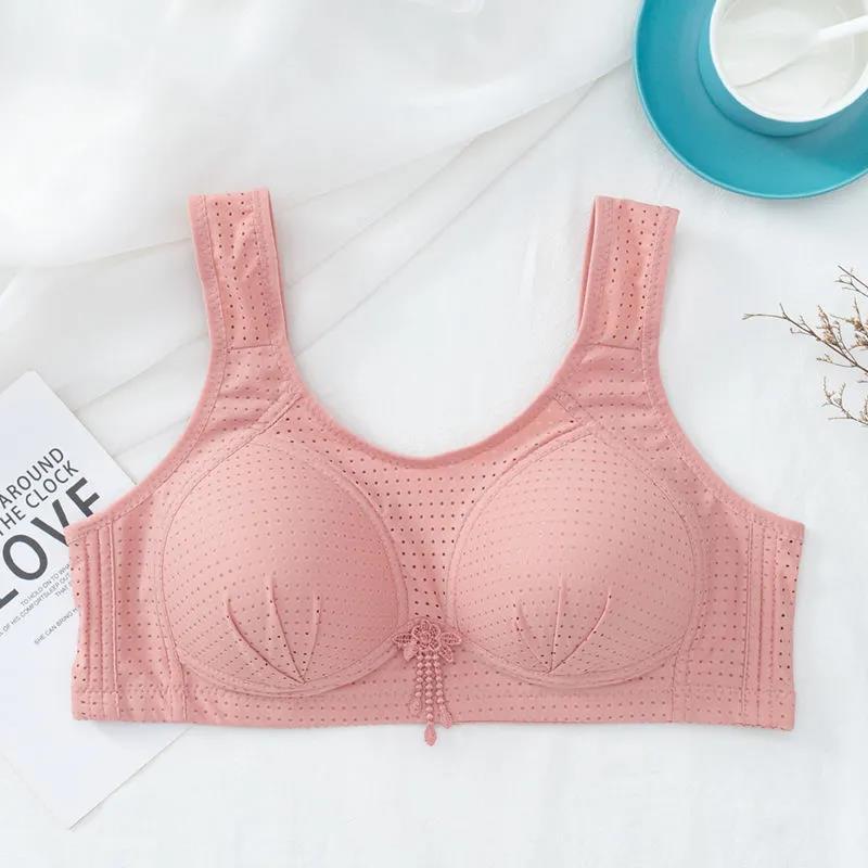 Gathering Adjustable Bra Large Size Thin Women's Bra Without Steel Ring Comfortable Anti-sagging Simple Natural Anti-glare Hollow Bra