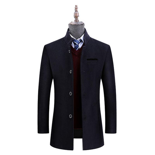 Windbreaker Men's clothes Autumn And Winter Medium and long section Woolen coat Large size