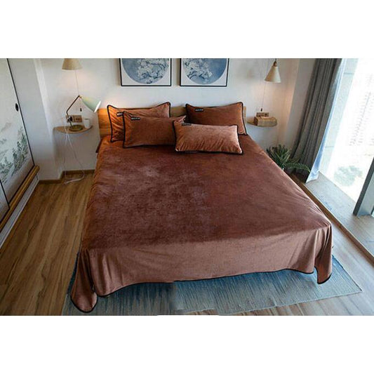 Fleece Bedding Set King Queen Size 4Pcs Bed Set Winter Warm Duvet Cover Pillow Cover Bed Sets