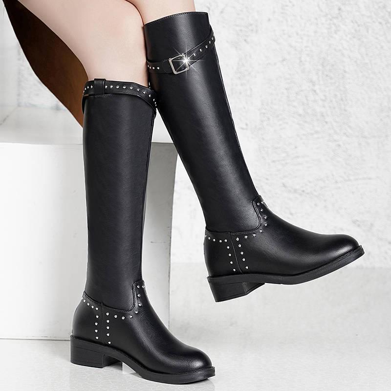 Boots Women Boots Soft Leather Zipper Women Boots Thigh High Winter Warm Shoes