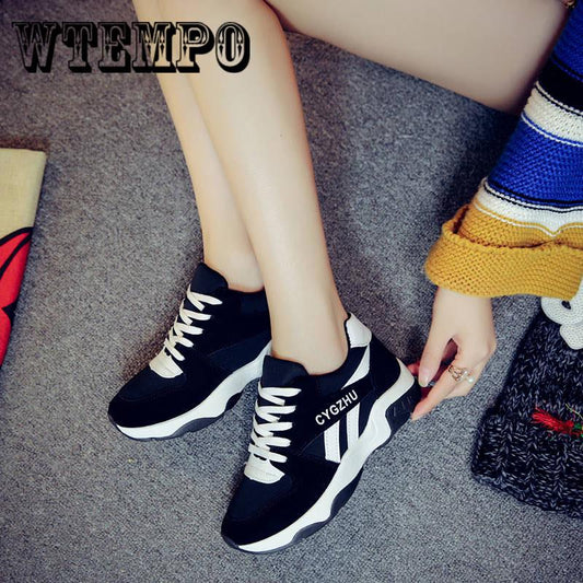 Women Chunky Sneakers Fashion Women Shoes Lace Up Vulcanize Shoes Womens Trainers Casual Shoes