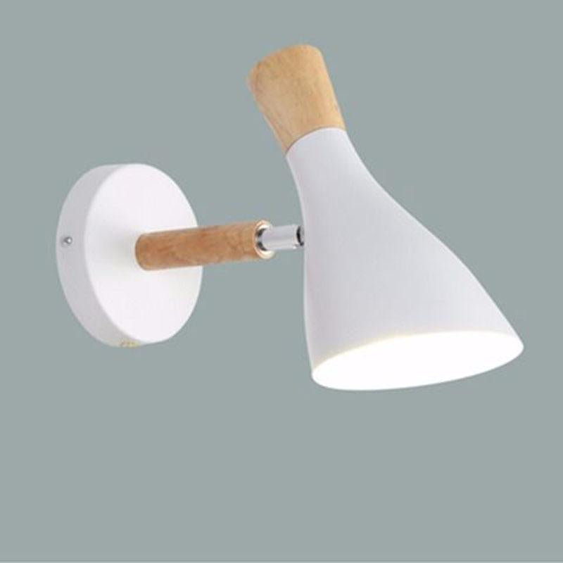 Wooden wall lamp bedside wall lamp wall sconce modern steering head wall light for bedroom
