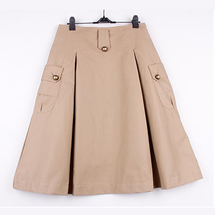 Summer Cotton and Linen Mid-length Women's Skirt Solid Color High Waist Sexy and Elegant Show Leg Length