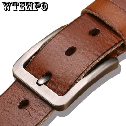 Genuine Leather Belts for Men Luxury Strap Male Belts Classic Vintage brown Belt Casual