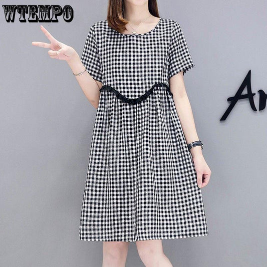 Dress Female Summer Dresses Long Casual Loose High Waist Doll A Word Clthing