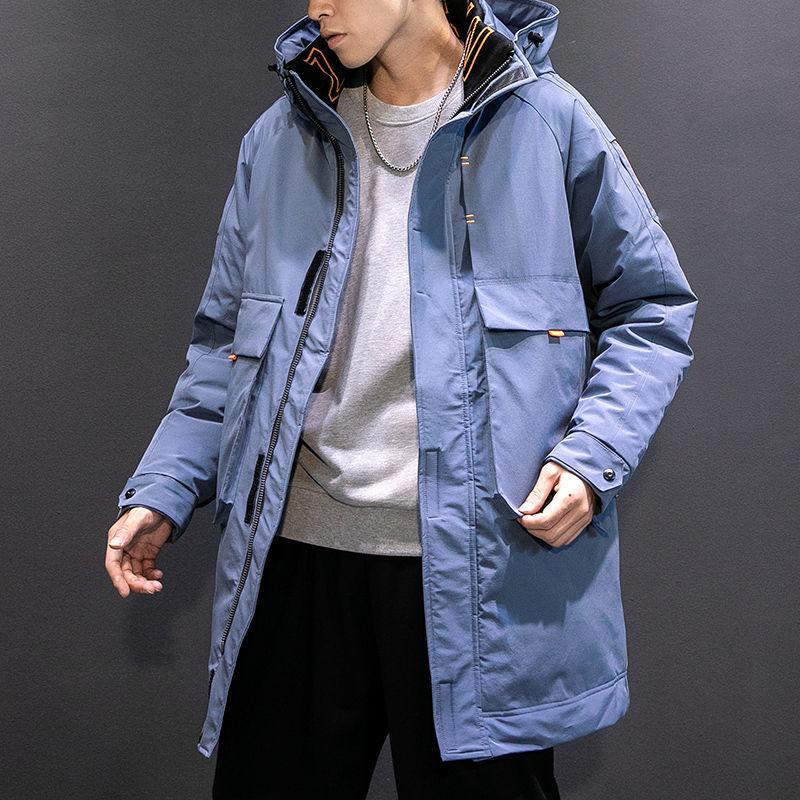 2021 Winter New Men's Hooded Down Jacket Casual Mid-length Trend Thick Warm Jacket