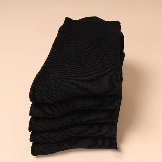 5 Pairs of Men's Cotton Socks Pure Color Simple Tube Socks Breathable and Sweat-absorbent Business Men's Socks