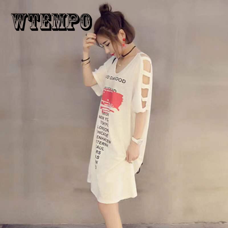 Summer T Shirt Dress Women Vintage Casual Sexy Bodycon Party Wrap Boho Black Dresses Plus Size
