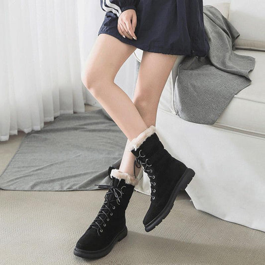 Snow Boots Women's Shoes Short Tube Warm Student Cotton Shoes Thickened and Velvet Autumn Winter All-match Short Boots