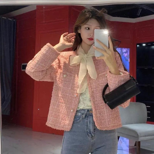Coat High-end Sense Small Fragrance Pure Desire Women's All-match Spring and Autumn Gentle Wear Sweet and Elegant Ladies' Long-sleeved Coat